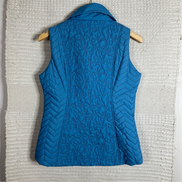 KERRITS blue quilted zip front equestrian winter vest S - Picture 4 of 8